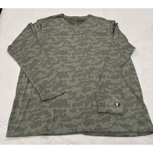 Champion Camo Long Sleeve Workout Shirt Men's Green Camouflage Size XL